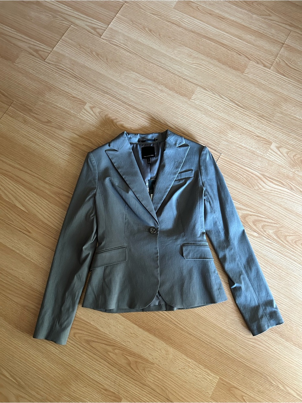 NWT Vintage The Limited Gray Single Button Blazer Jacket Size 2